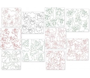 Stickdatei ITH - Einsteckhüllen Christmas Backgrounds quadratisch